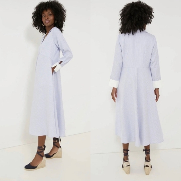 Pomander Place Blue Stripe Cannes Maxi Dress - Picture 2 of 9